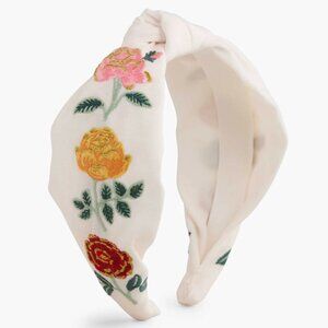 New Rifle Paper Co. Embroidered Rose Floral Knotted Headband